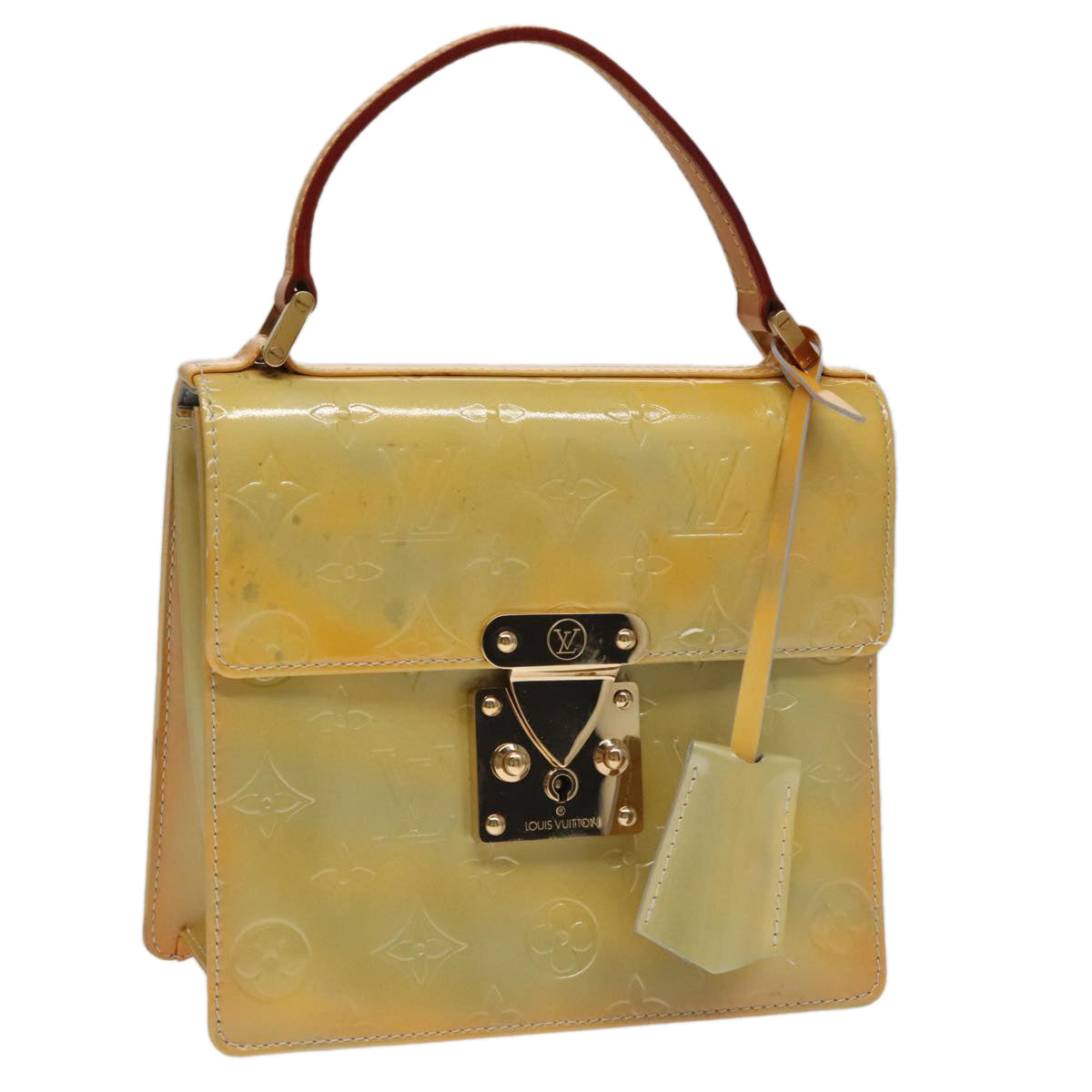 Louis Vuitton Spring Street Yellow Patent Leather Handbag (Pre-Owned)