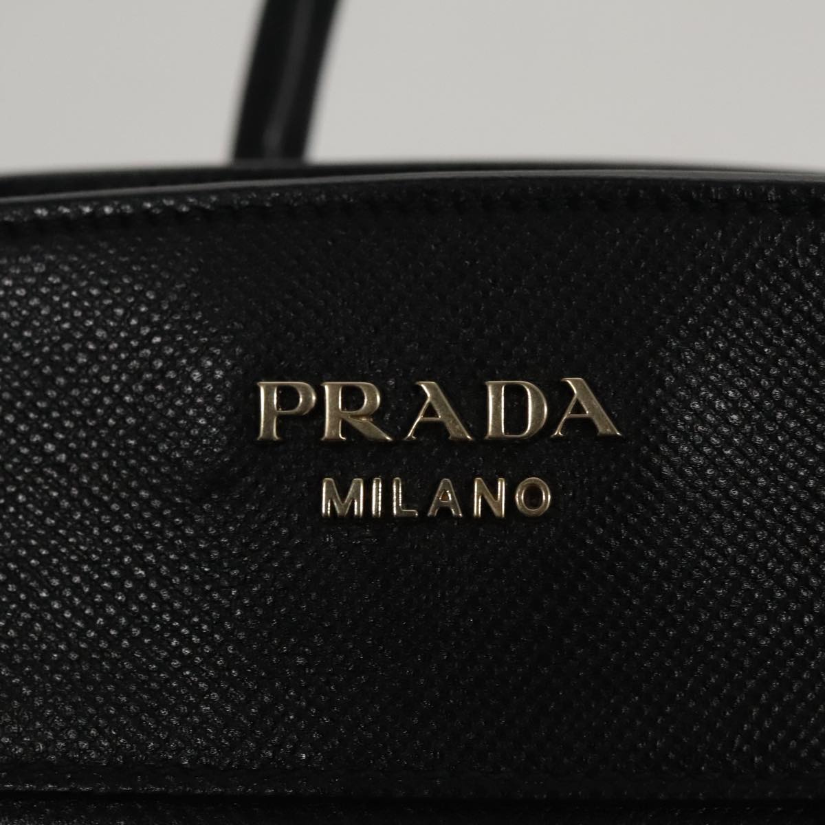 Prada Canapa Black Leather Handbag (Pre-Owned)