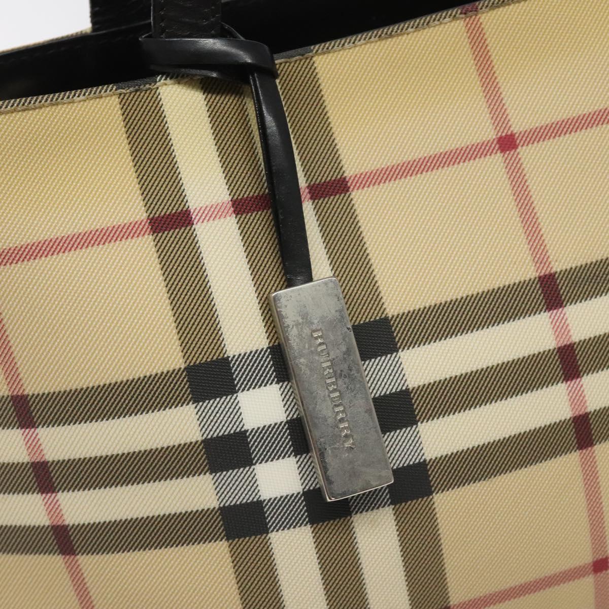 Burberry Nova Check Beige Canvas Handbag (Pre-Owned)