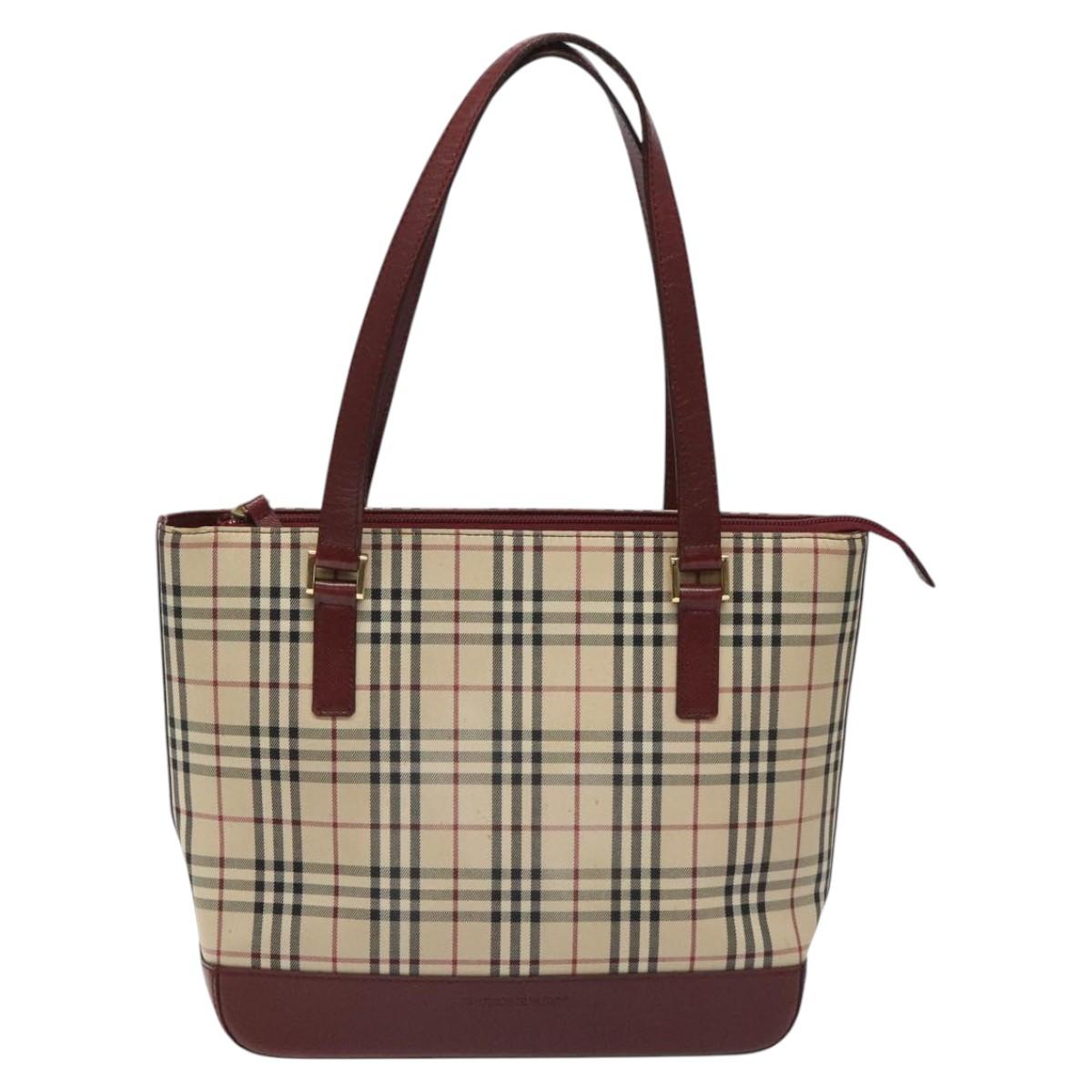 Burberry Nova Check Beige Canvas Tote Bag (Pre-Owned)