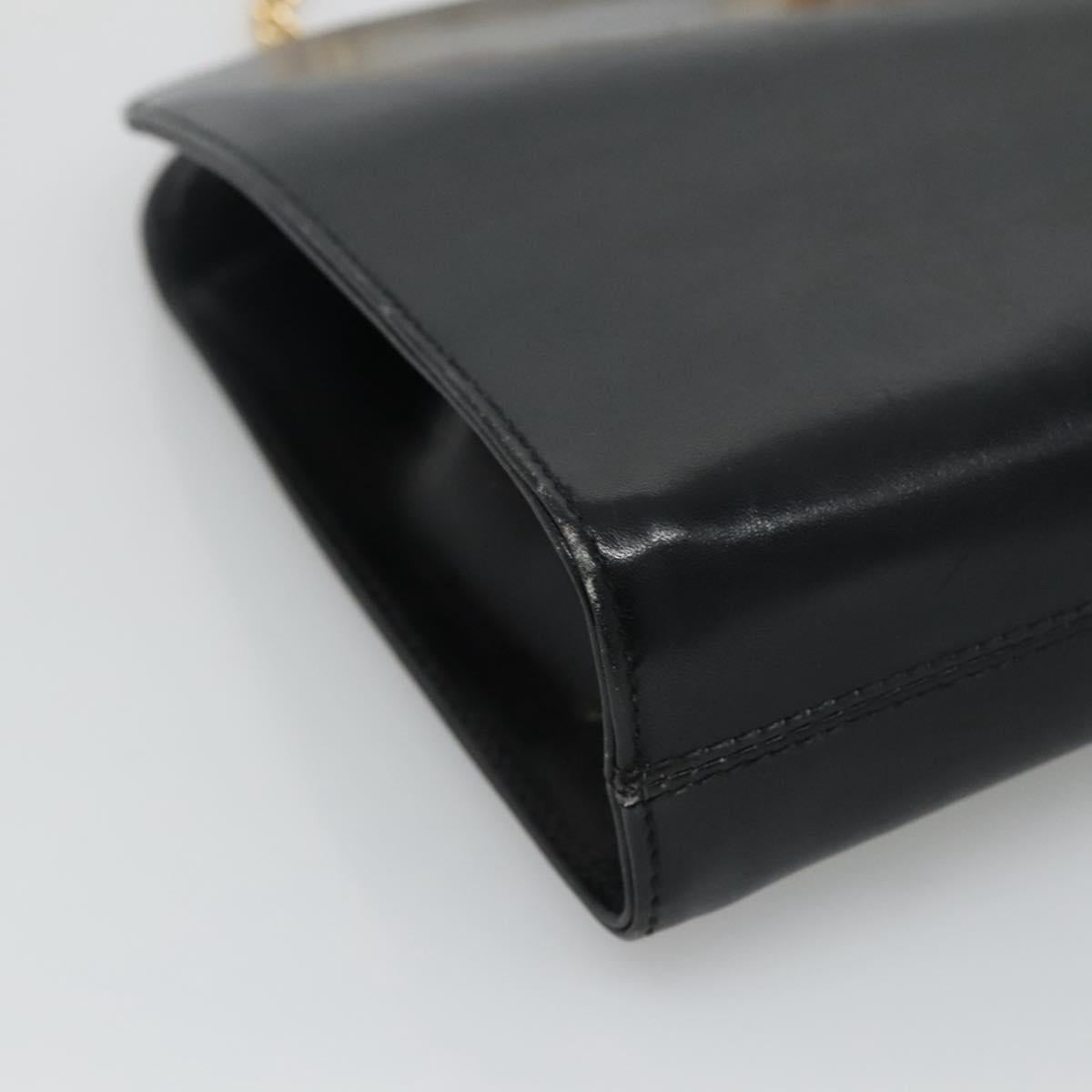 Salvatore Ferragamo Gancini Black Leather Shoulder Bag (Pre-Owned)