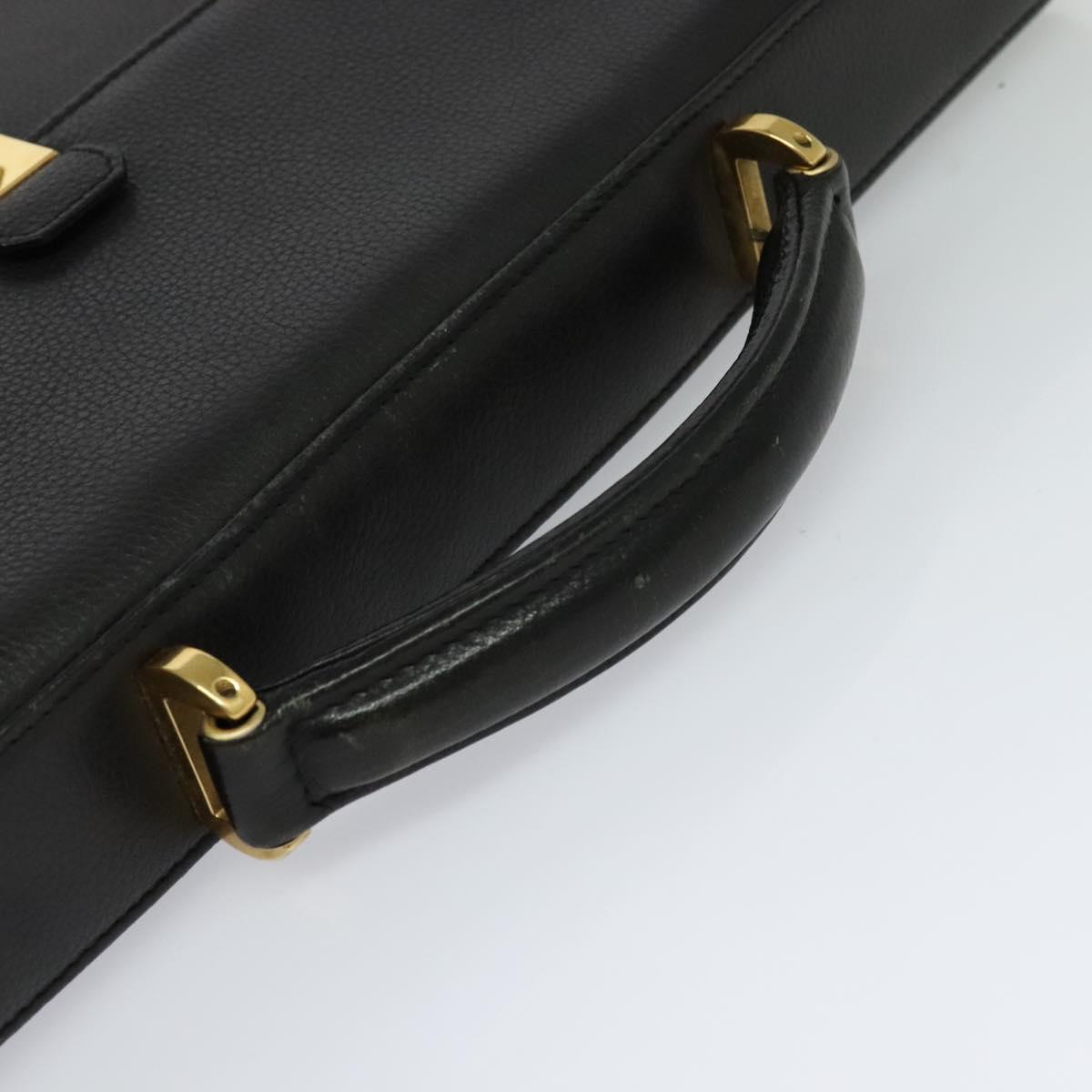 Versace Black Leather Briefcase Bag (Pre-Owned)