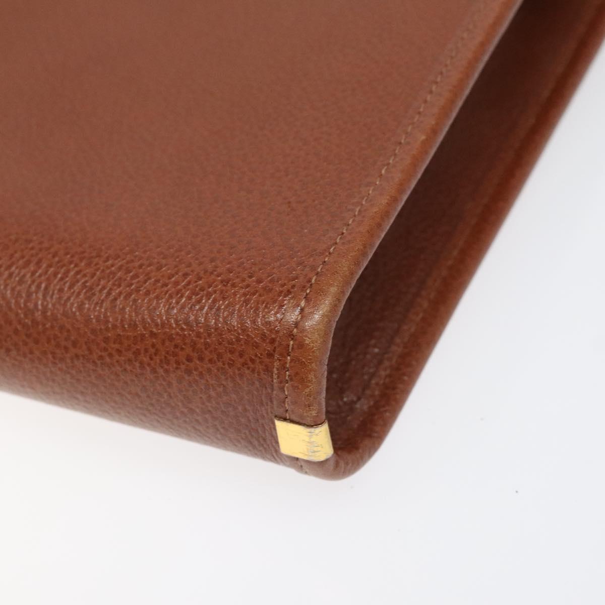 Saint Laurent Enveloppe Brown Leather Shoulder Bag (Pre-Owned)