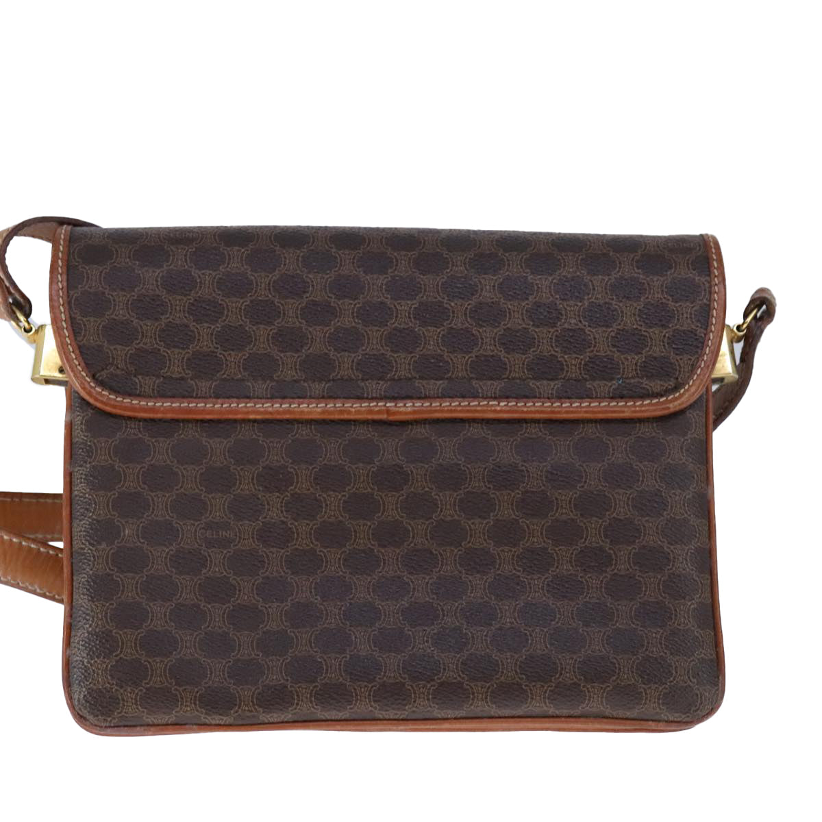 Céline Macadam Brown Canvas Shoulder Bag (Pre-Owned)