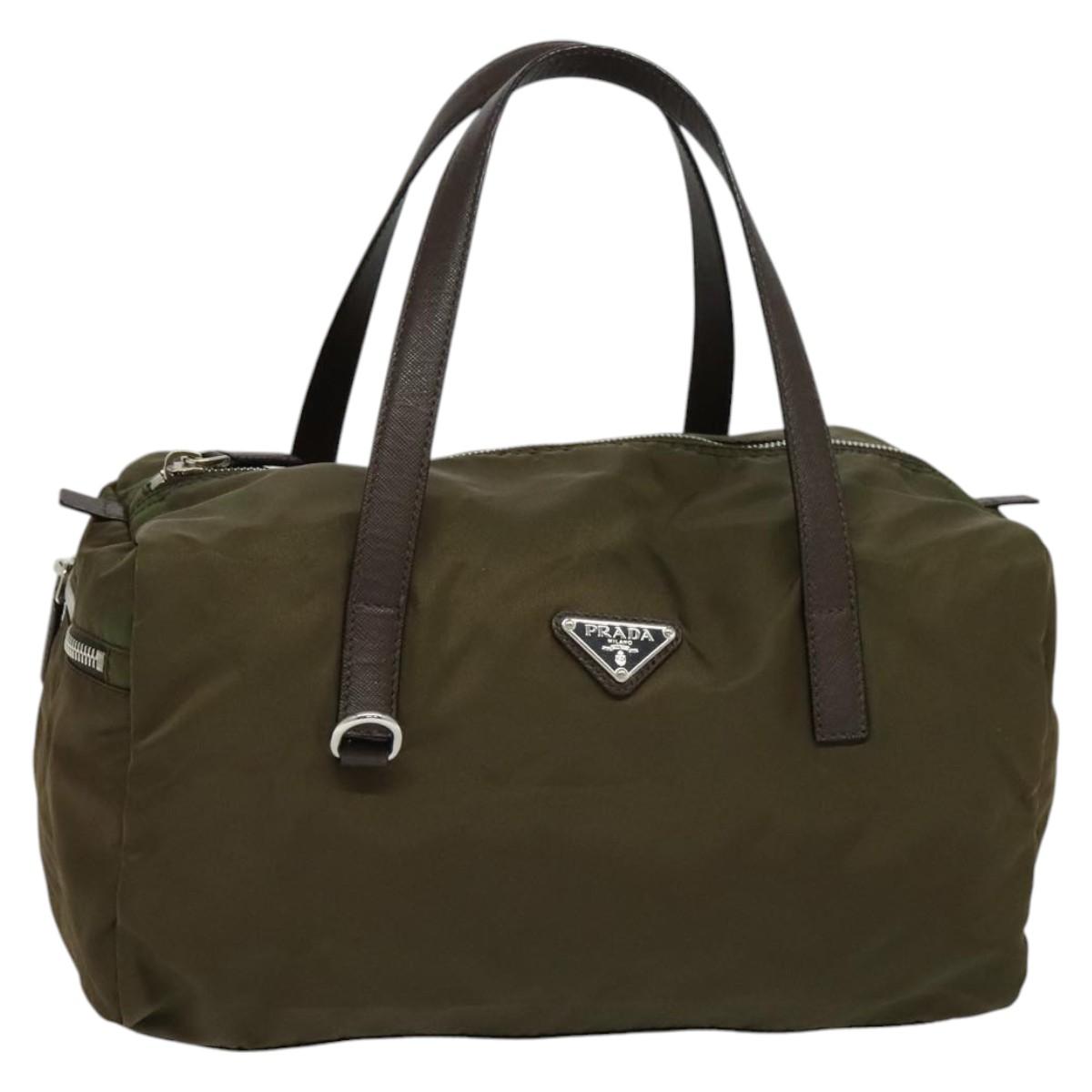 Prada Tessuto Khaki Synthetic Travel Bag (Pre-Owned)