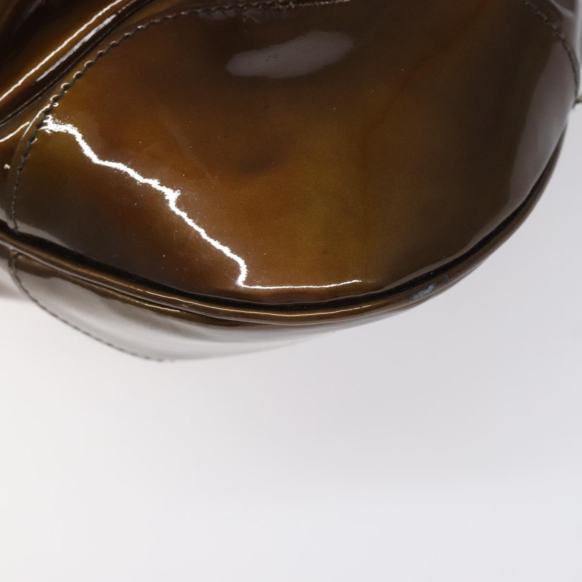 Salvatore Ferragamo Marisa Brown Patent Leather Shoulder Bag (Pre-Owned)