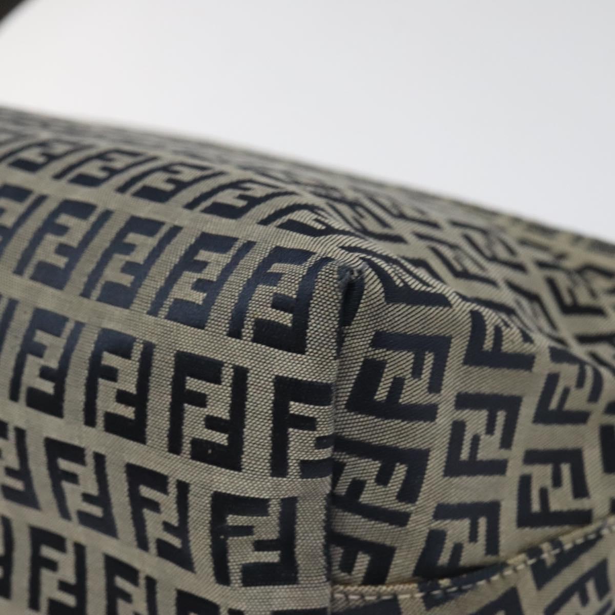 Fendi Zucchino Navy Canvas Shoulder Bag (Pre-Owned)