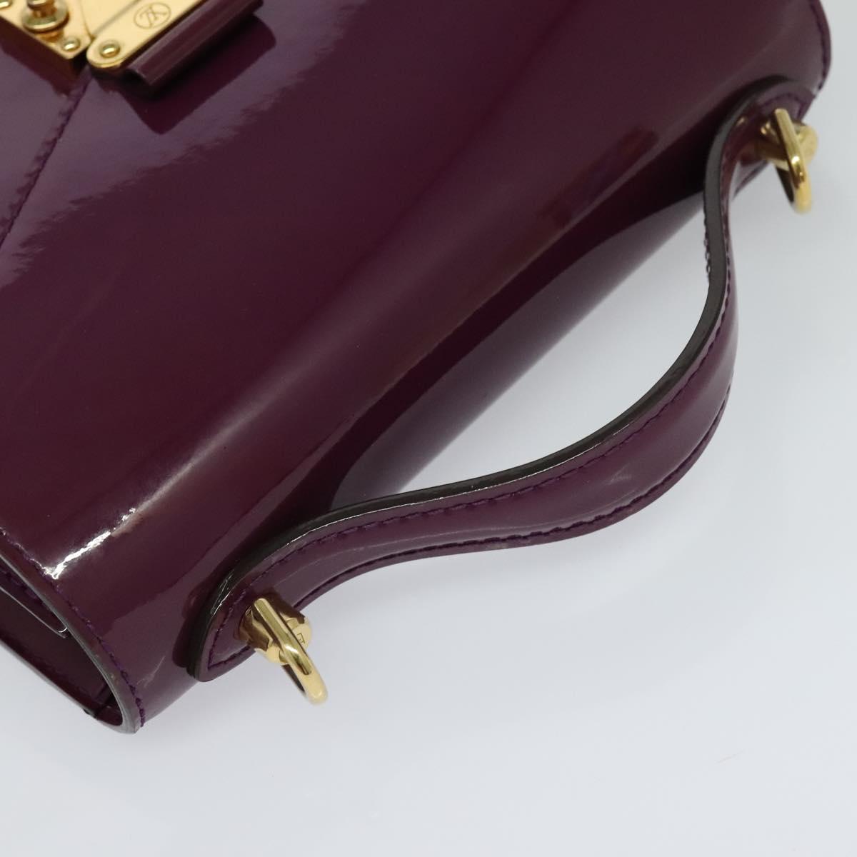 Louis Vuitton Monceau Burgundy Patent Leather Handbag (Pre-Owned)
