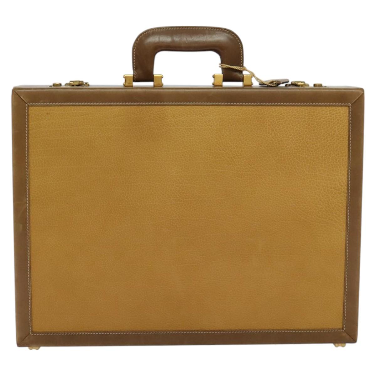 Loewe Anagram Beige Leather Briefcase Bag (Pre-Owned)