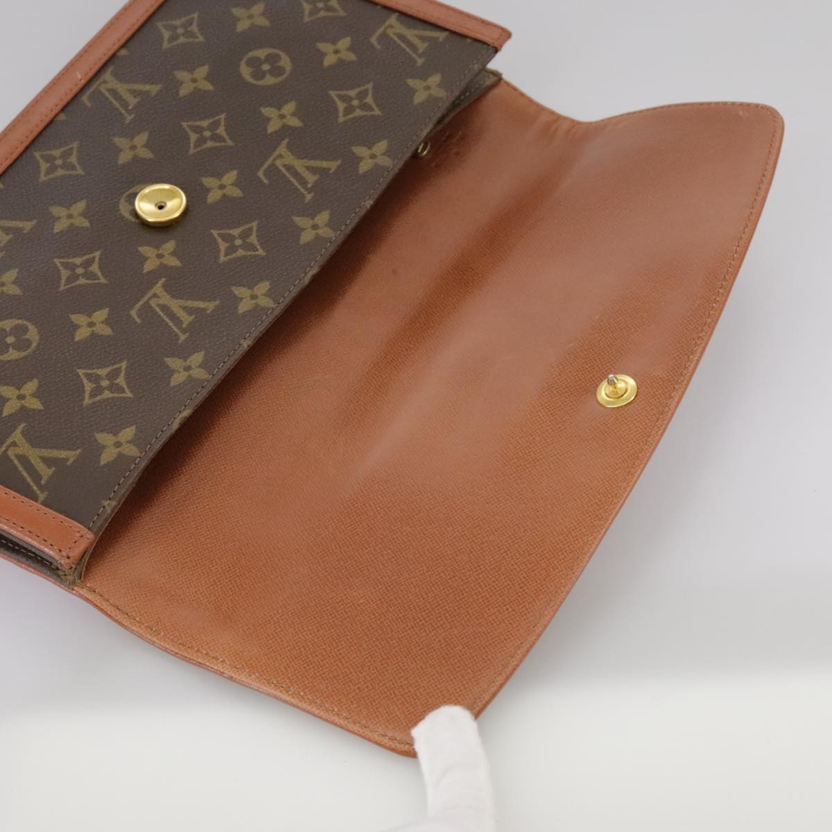 Louis Vuitton Pochette Dame Brown Canvas Clutch Bag (Pre-Owned)