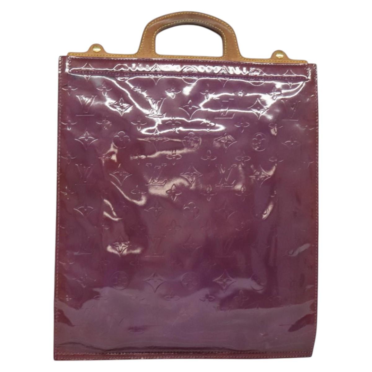Louis Vuitton Stanton Purple Patent Leather Tote Bag (Pre-Owned)