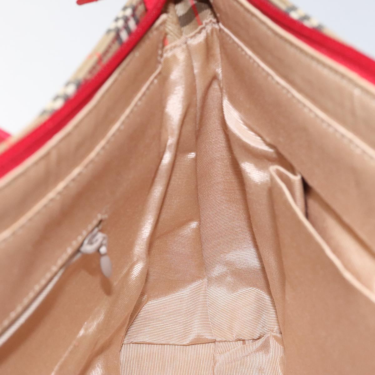 Burberry Nova Check Beige Canvas Handbag (Pre-Owned)