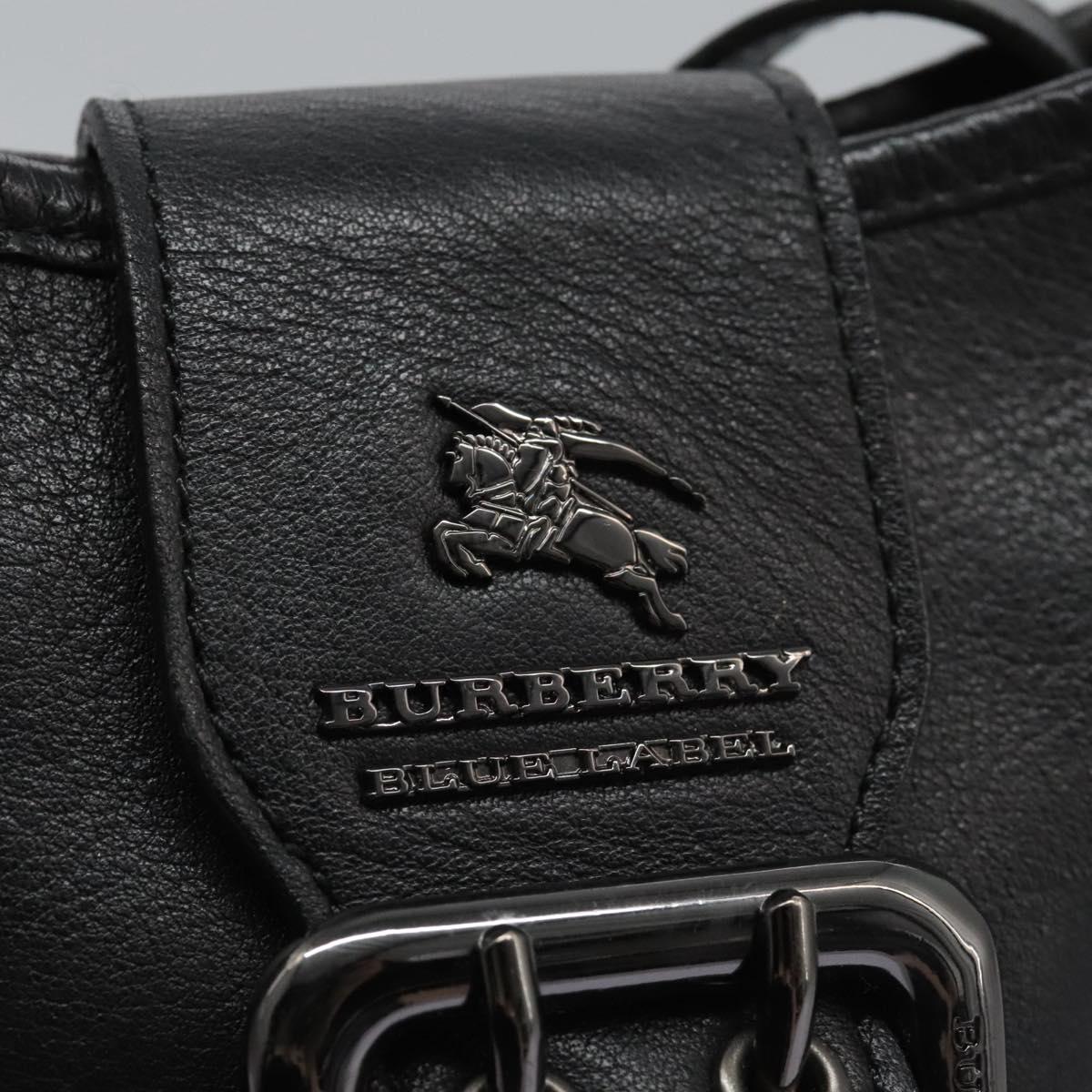 Burberry Nova Check Black Leather Shoulder Bag (Pre-Owned)