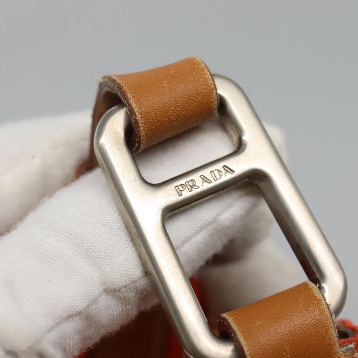 Prada Re-Nylon Orange Synthetic Shoulder Bag (Pre-Owned)