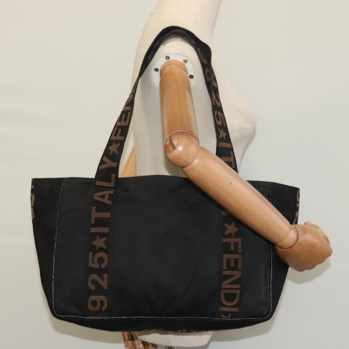 Fendi Roma Black Canvas Tote Bag (Pre-Owned)