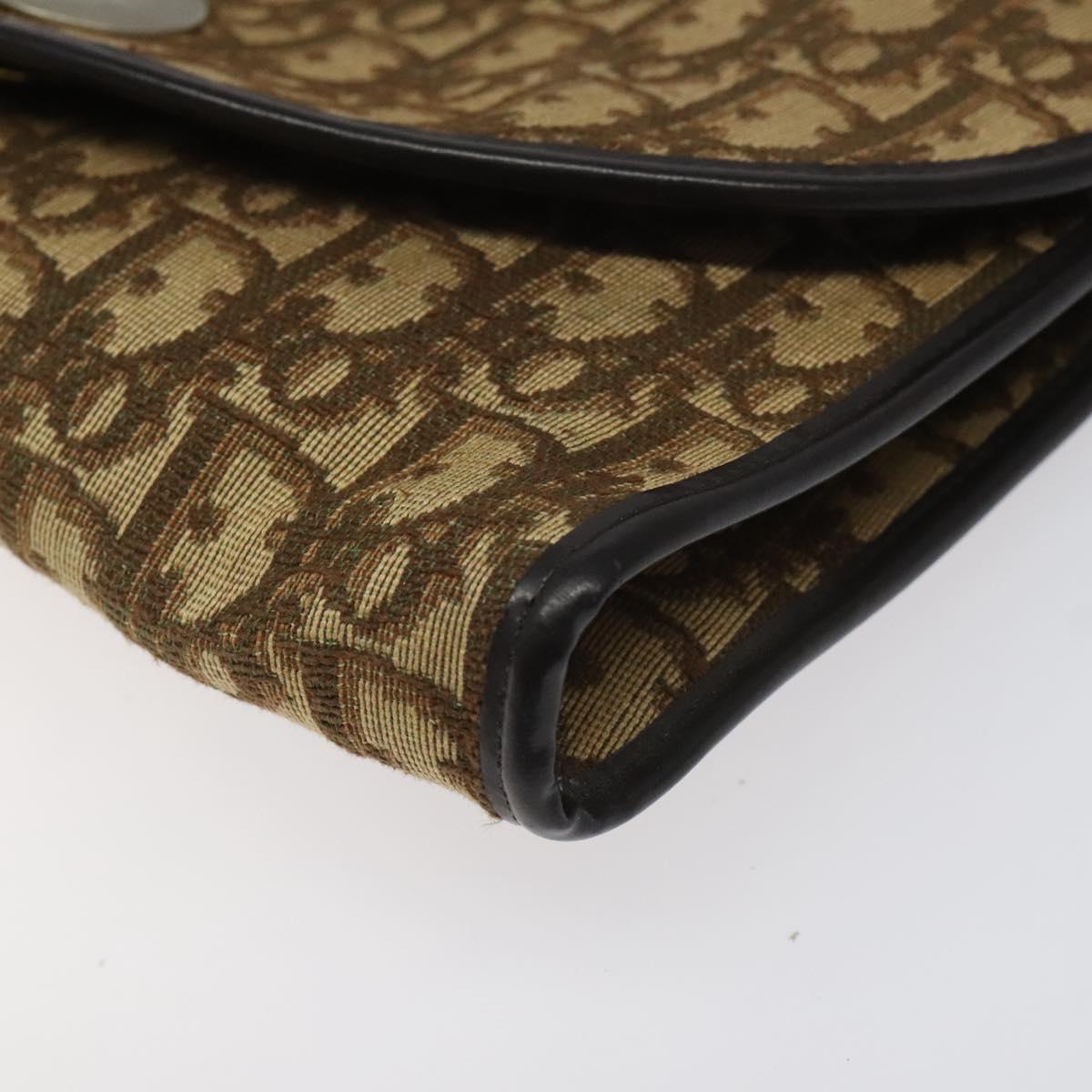 Dior Trotter Brown Canvas Shoulder Bag (Pre-Owned)