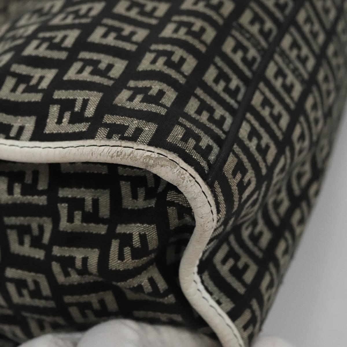 Fendi Zucchino Black Canvas Handbag (Pre-Owned)