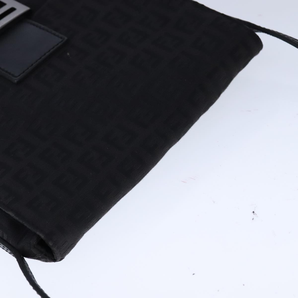 Fendi Mamma Baguette Black Canvas Shoulder Bag (Pre-Owned)