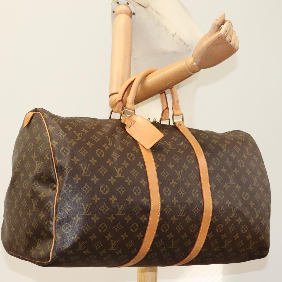 Louis Vuitton Keepall 60 Brown Canvas Travel Bag (Pre-Owned)