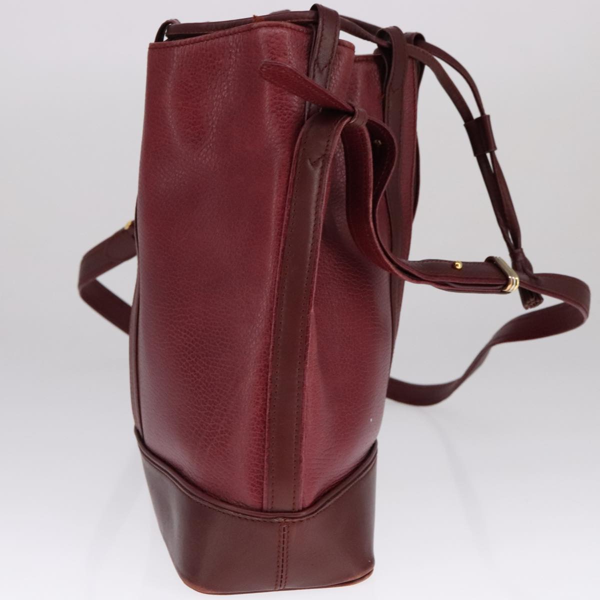Cartier Must De Cartier Burgundy Leather Shoulder Bag (Pre-Owned)