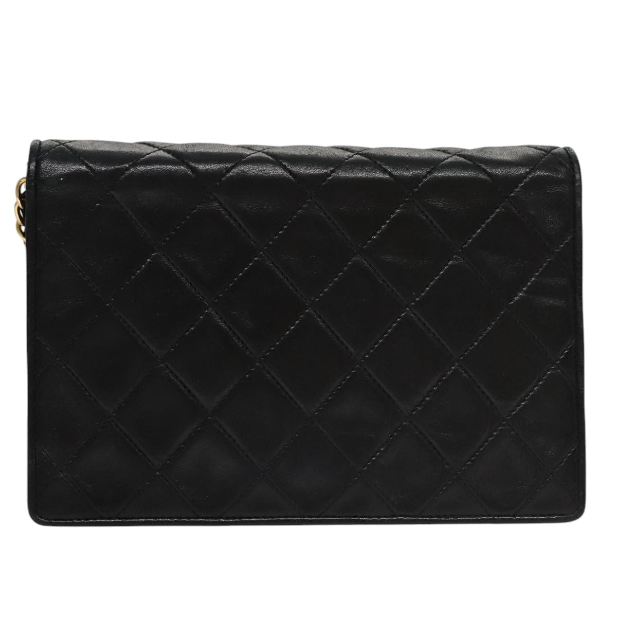 Chanel Full Flap Black Leather Shoulder Bag (Pre-Owned)