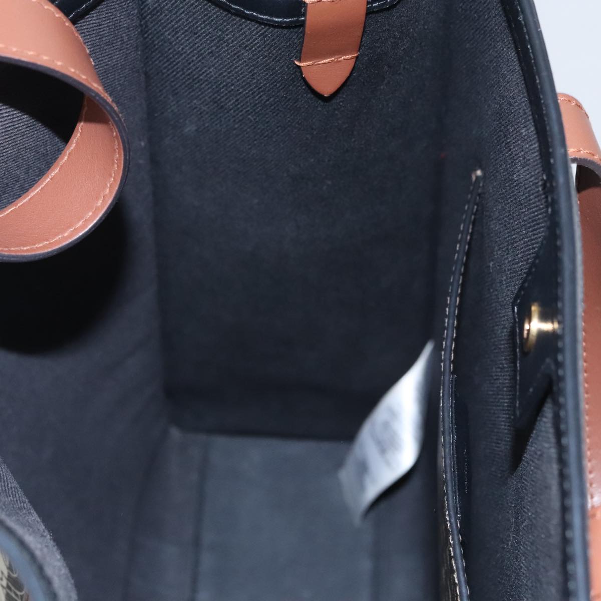 Burberry Stripe Brown Canvas Tote Bag (Pre-Owned)