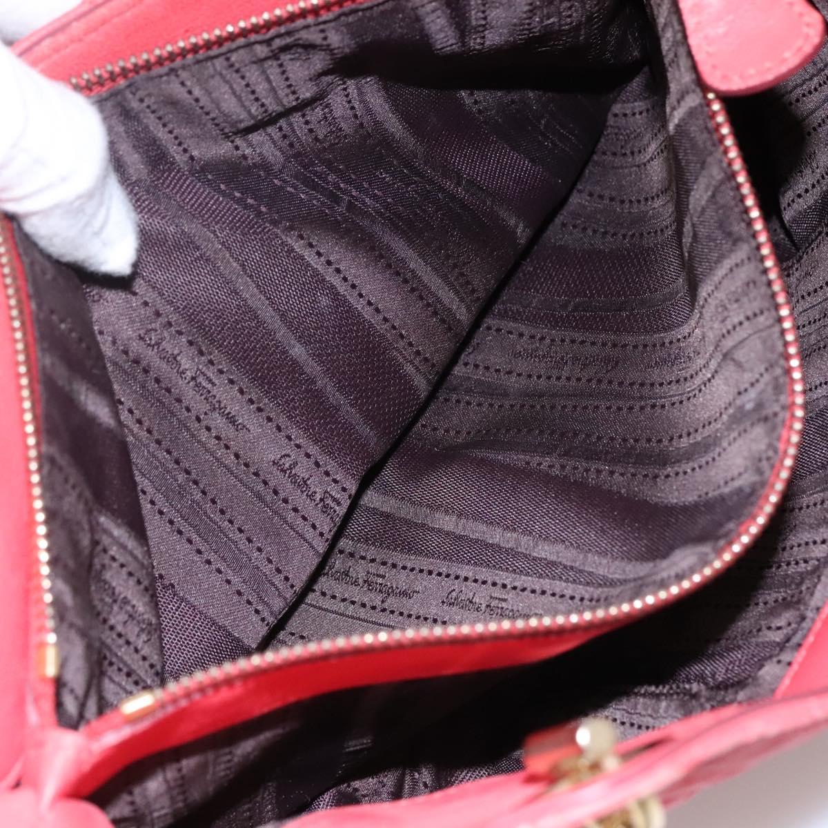 Salvatore Ferragamo Gancini Pink Leather Shoulder Bag (Pre-Owned)
