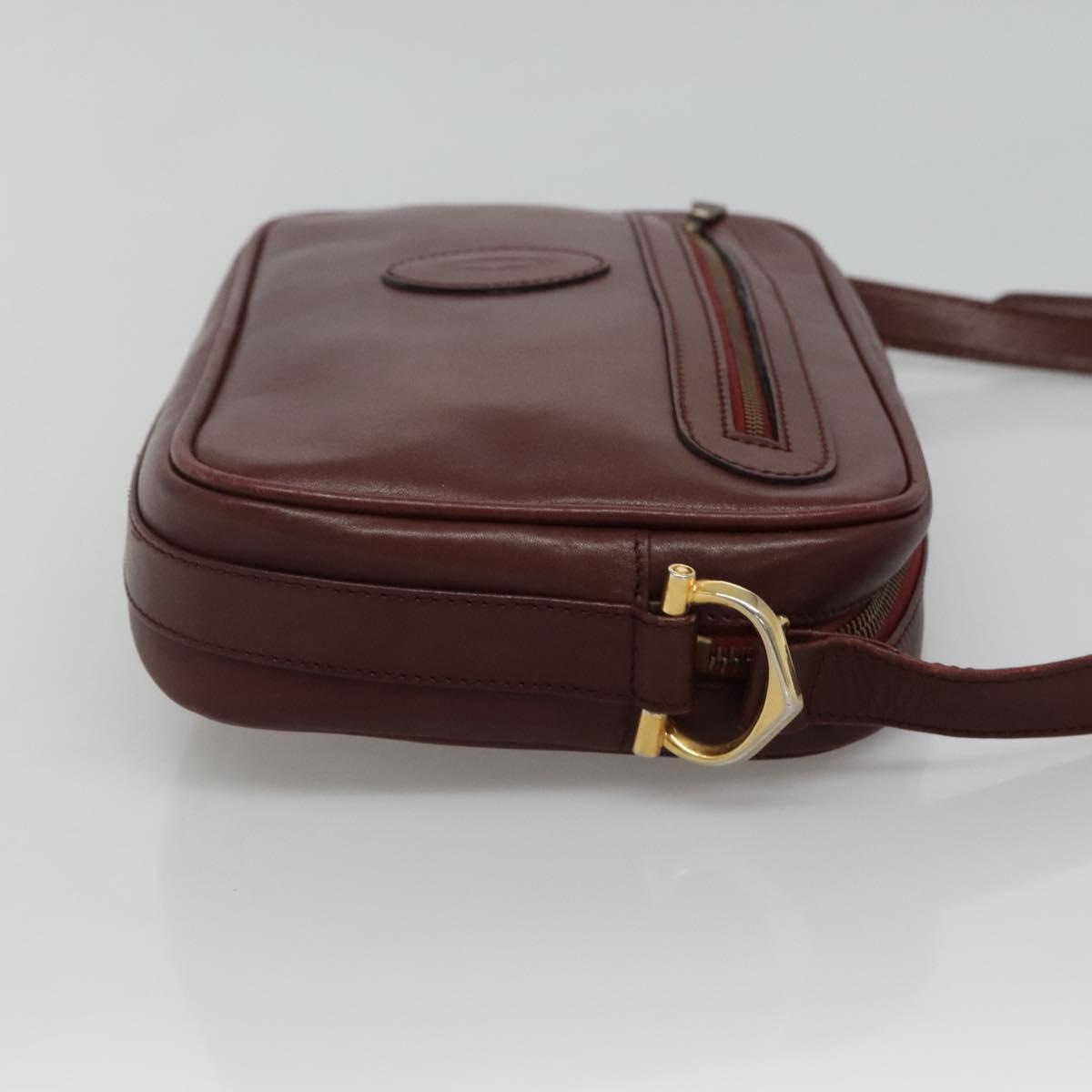 Cartier Must Line Burgundy Leather Shoulder Bag (Pre-Owned)