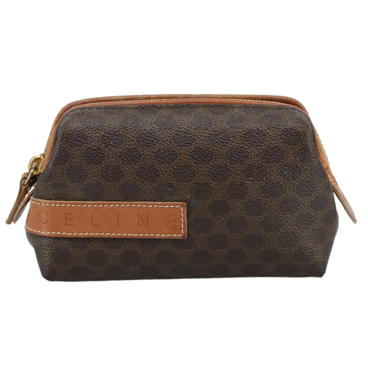 Céline Macadam Brown Canvas Clutch Bag (Pre-Owned)