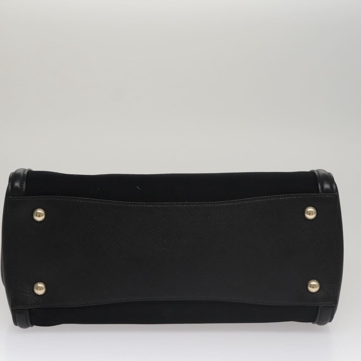 Prada Canapa Black Leather Handbag (Pre-Owned)
