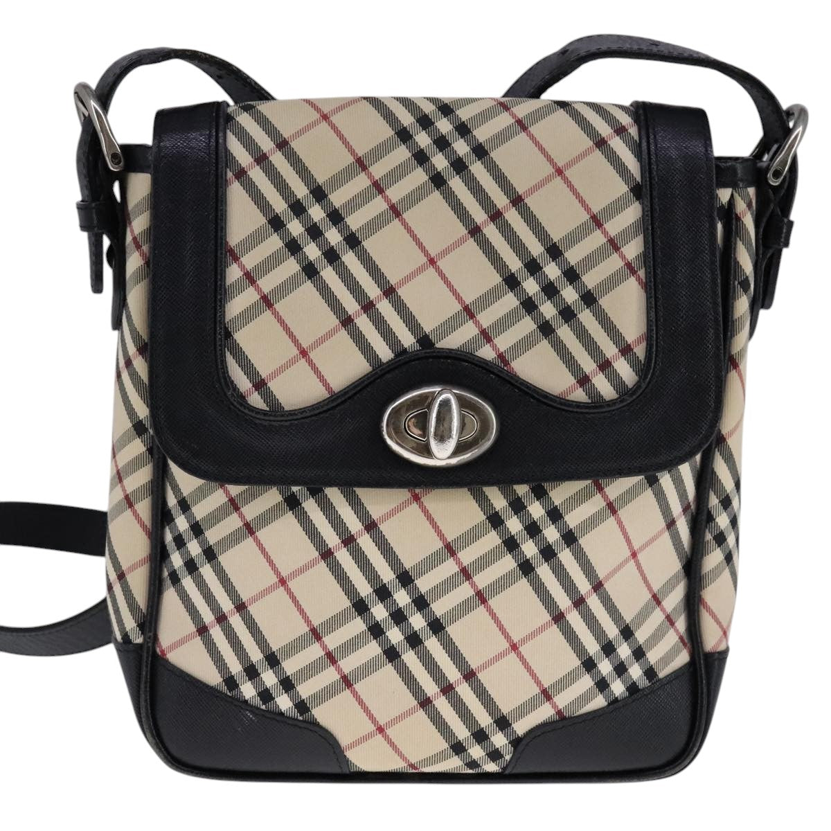 Burberry Nova Check Beige Canvas Shoulder Bag (Pre-Owned)