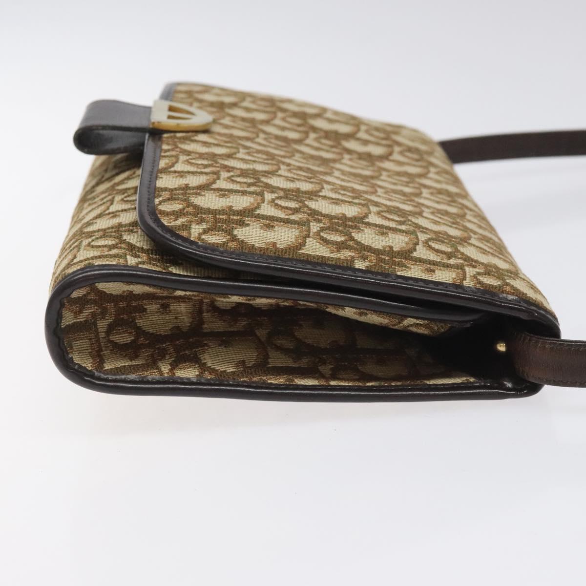 Dior Trotter Canvas Shoulder Bag Beige Canvas Shoulder Bag (Pre-Owned)
