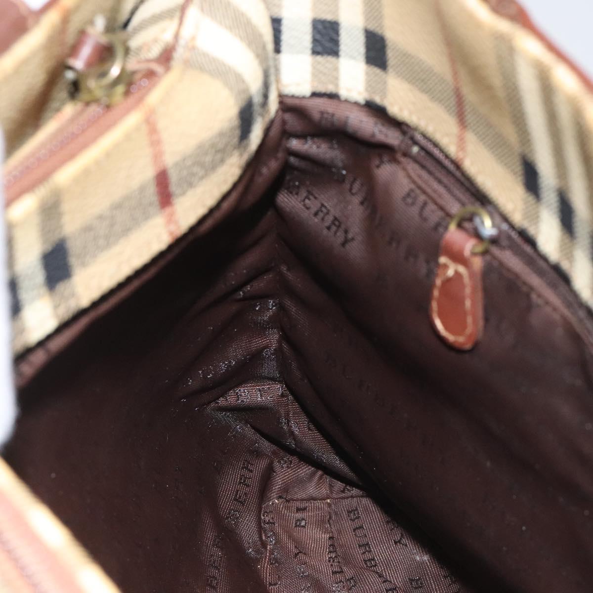 Burberry Haymarket Beige Canvas Handbag (Pre-Owned)