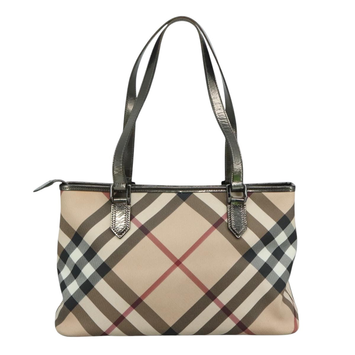 Burberry Nova Check Beige Canvas Tote Bag (Pre-Owned)