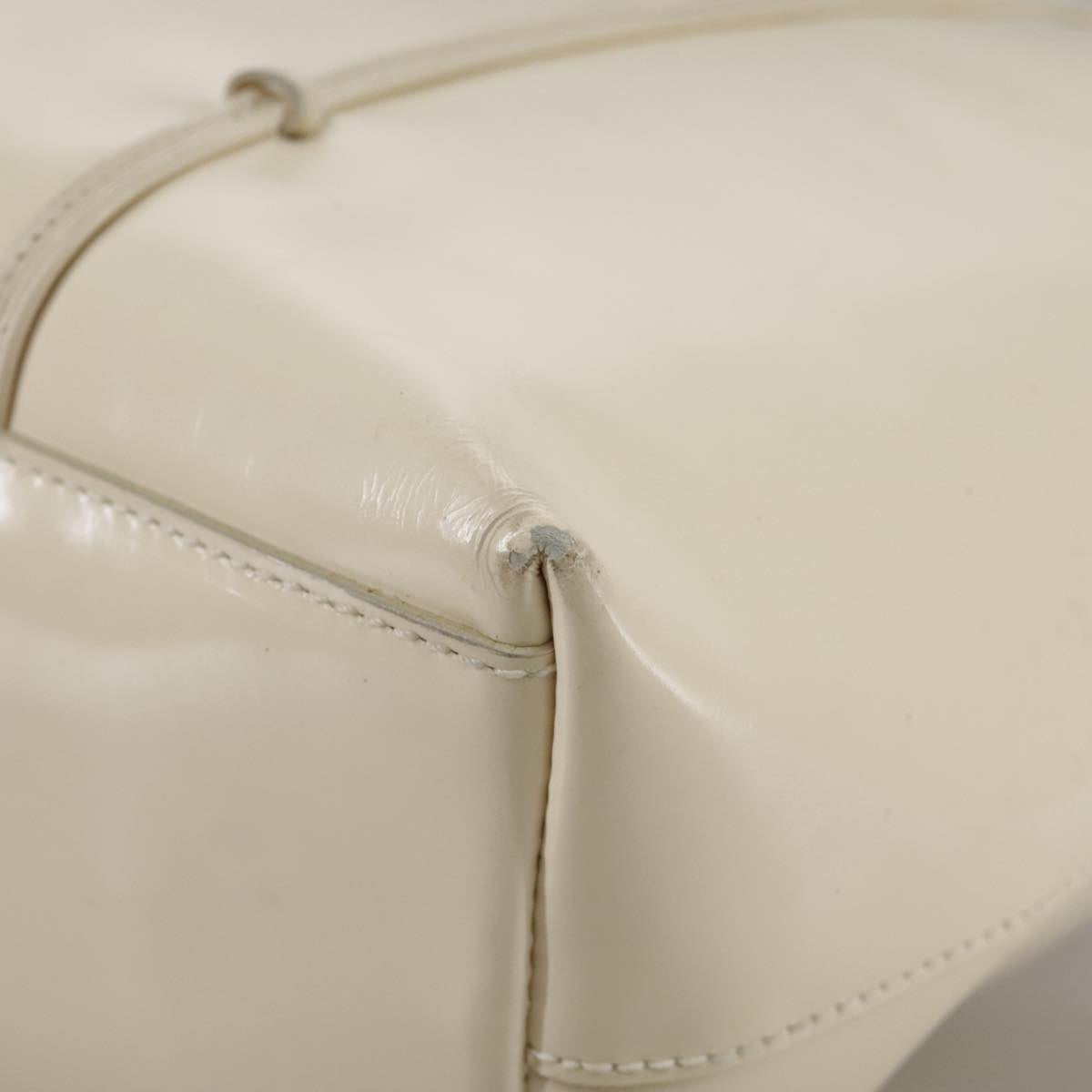 Prada White Patent Leather Tote Bag (Pre-Owned)