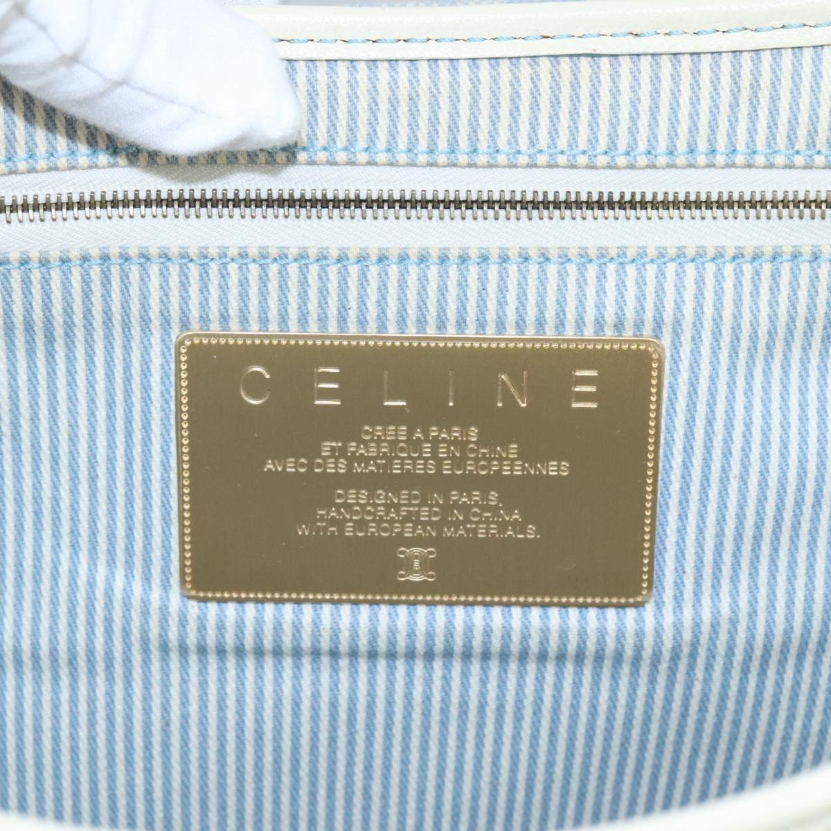 Céline Macadam Blue Canvas Shoulder Bag (Pre-Owned)
