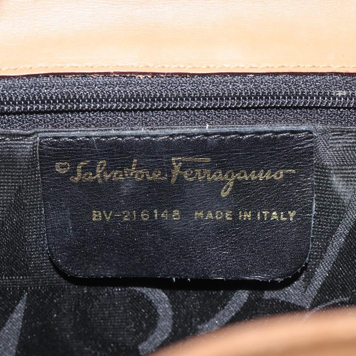 Salvatore Ferragamo Gancini Brown Leather Backpack Bag (Pre-Owned)