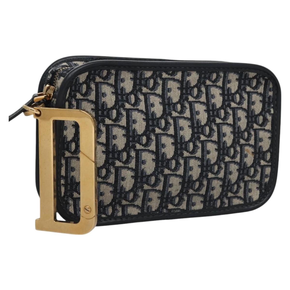 Dior Trotter Navy Canvas Clutch Bag (Pre-Owned)