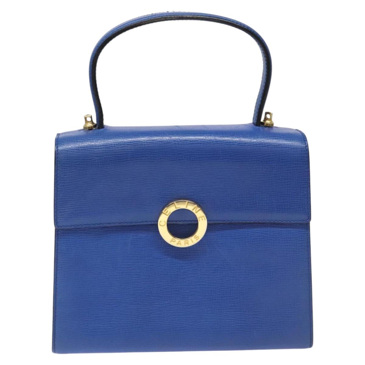 Céline Logo Du Cercle Blue Leather Handbag (Pre-Owned)