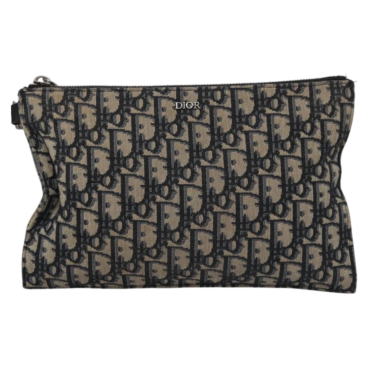 Dior Trotter Navy Canvas Clutch Bag (Pre-Owned)