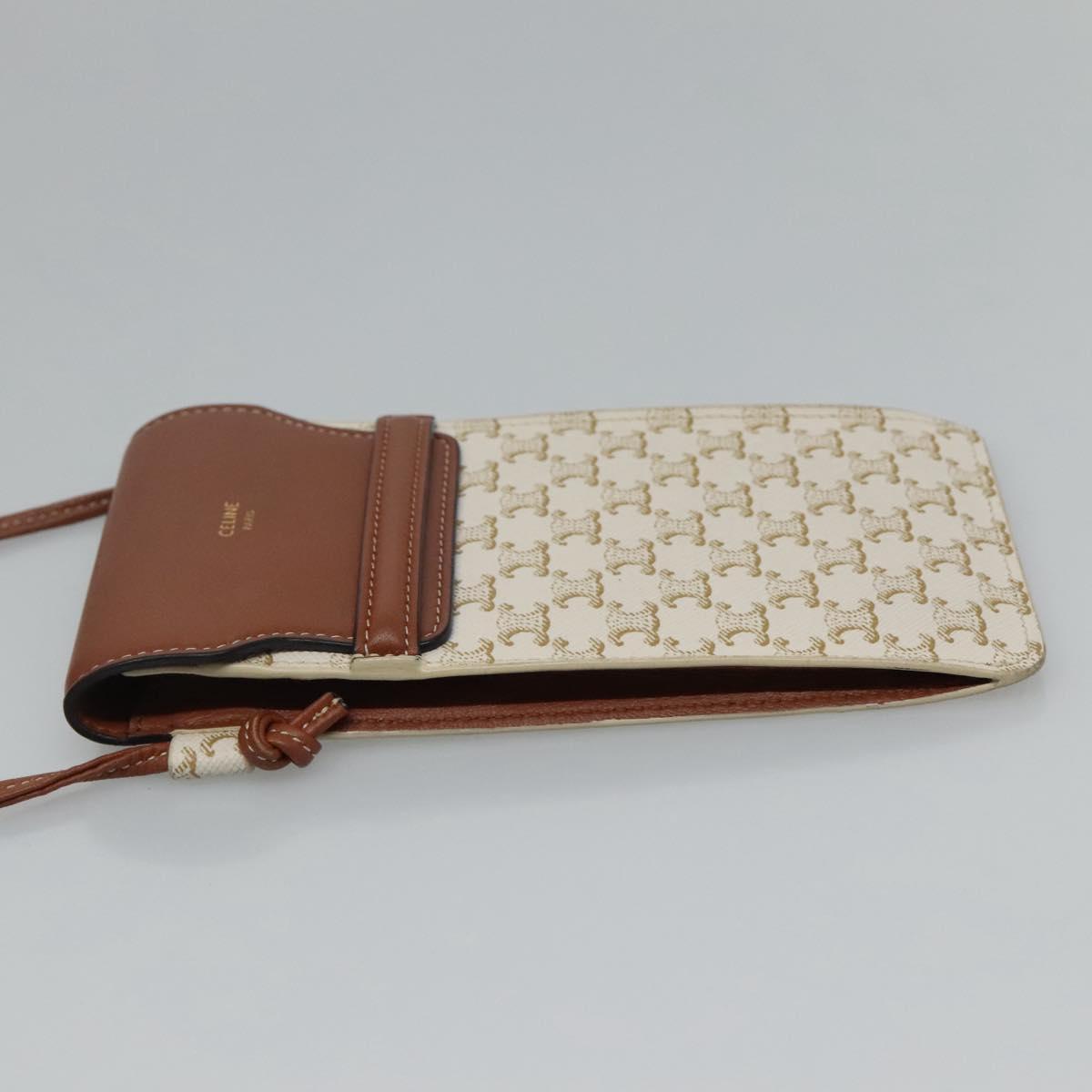 Céline Triomphe Beige Canvas Shoulder Bag (Pre-Owned)