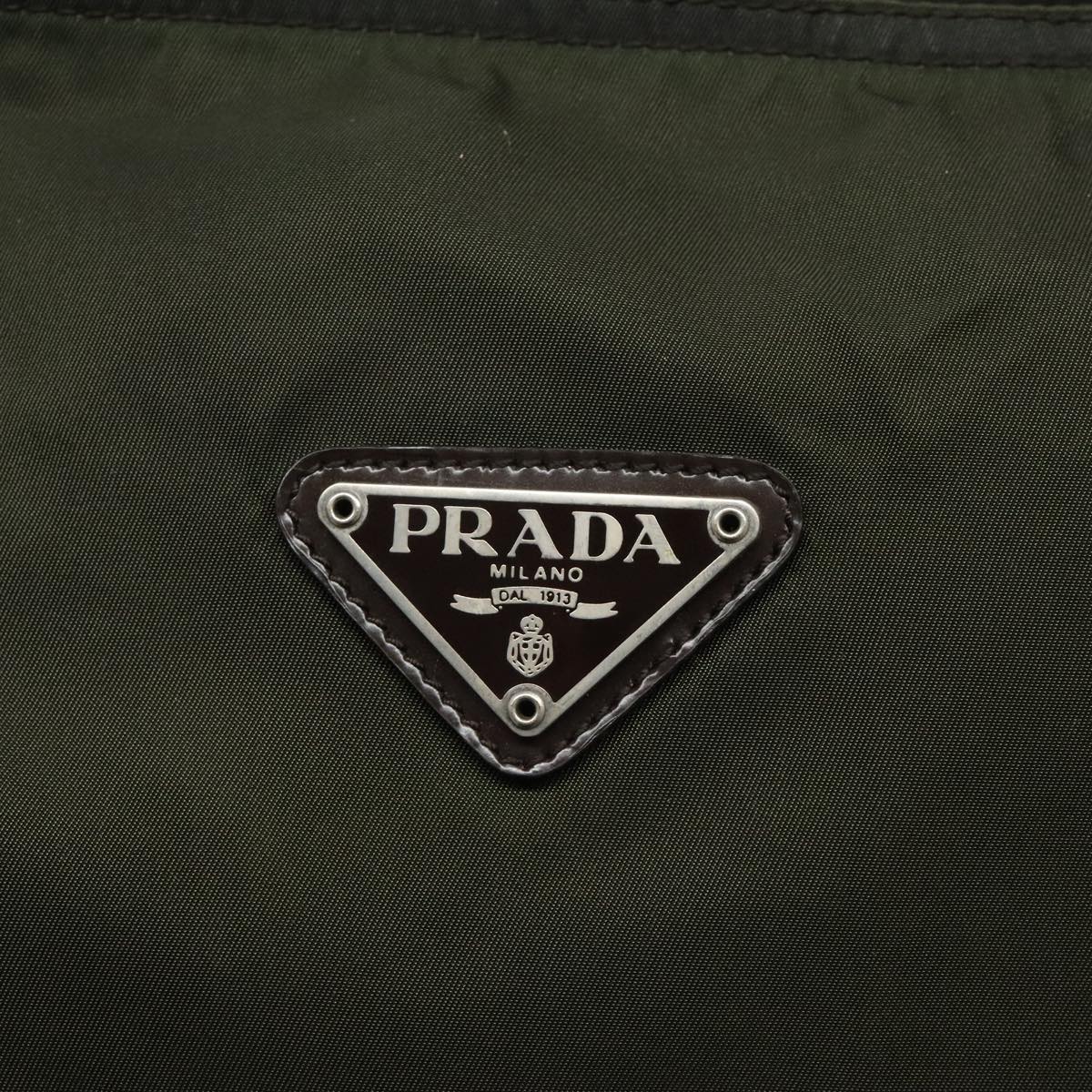 Prada Tessuto Khaki Synthetic Tote Bag (Pre-Owned)