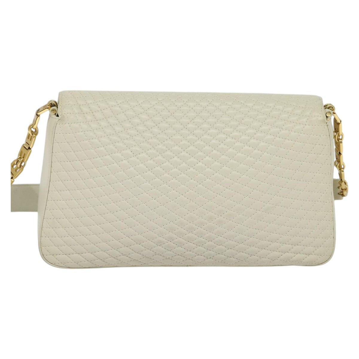 Bally Quilted Beige Leather Shoulder Bag (Pre-Owned)