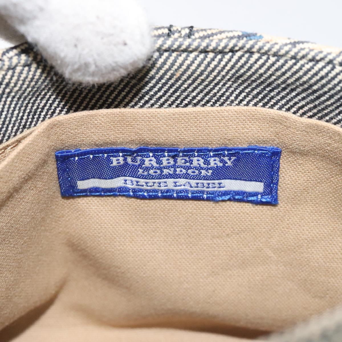 Burberry Nova Check Blue Canvas Shoulder Bag (Pre-Owned)