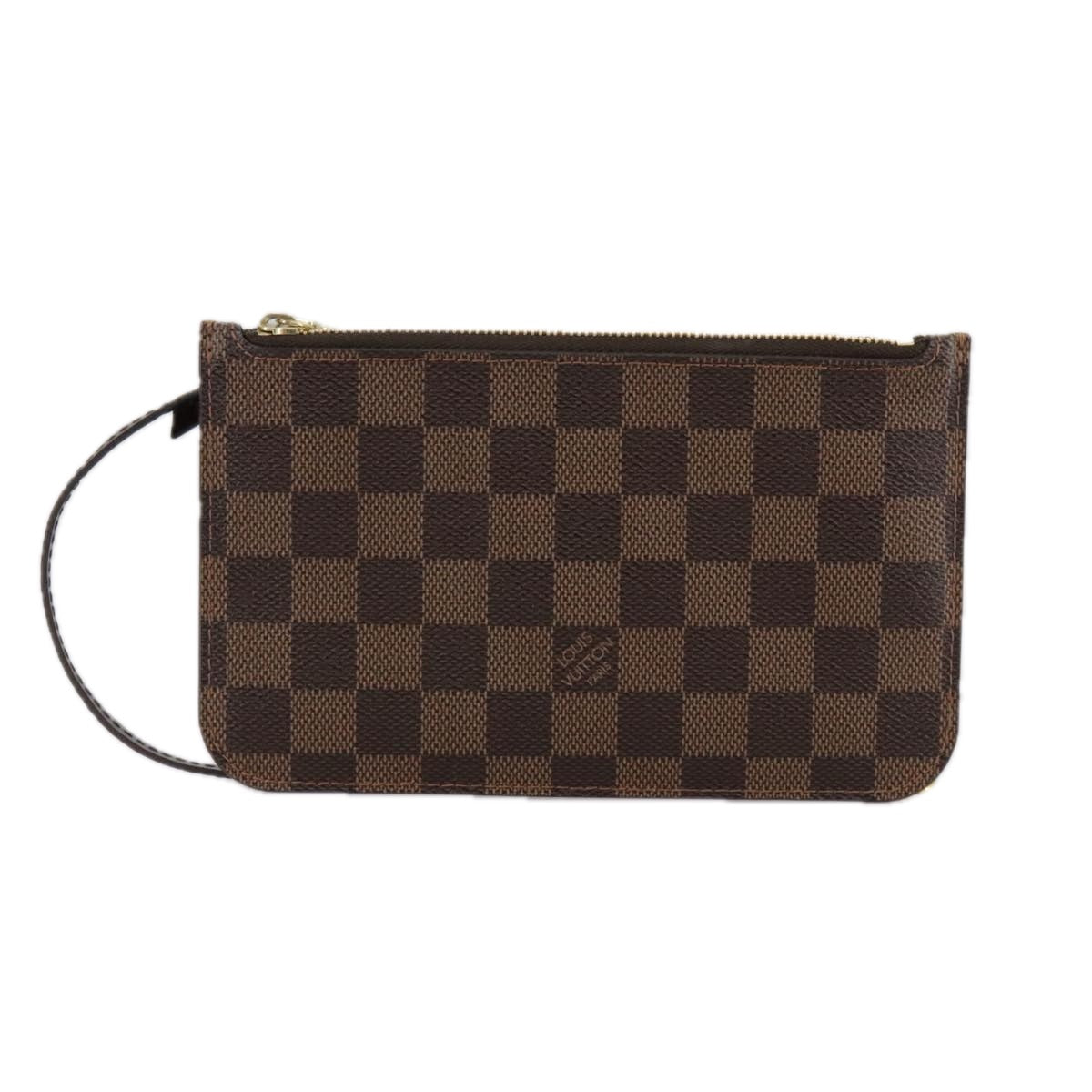 Louis Vuitton Neverfull Pouch Brown Canvas Clutch Bag (Pre-Owned)