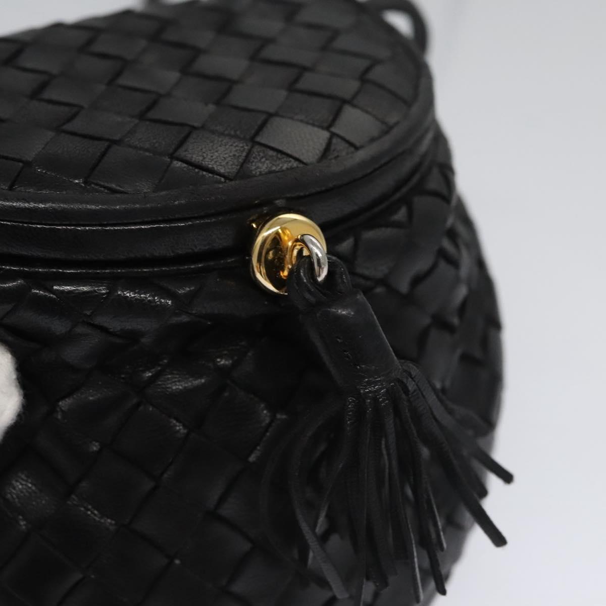 Bottega Veneta Intrecciato Black Leather Clutch Bag (Pre-Owned)
