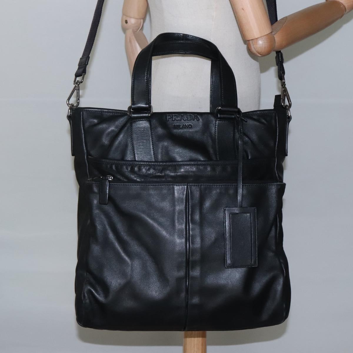 Prada Black Leather Tote Bag (Pre-Owned)