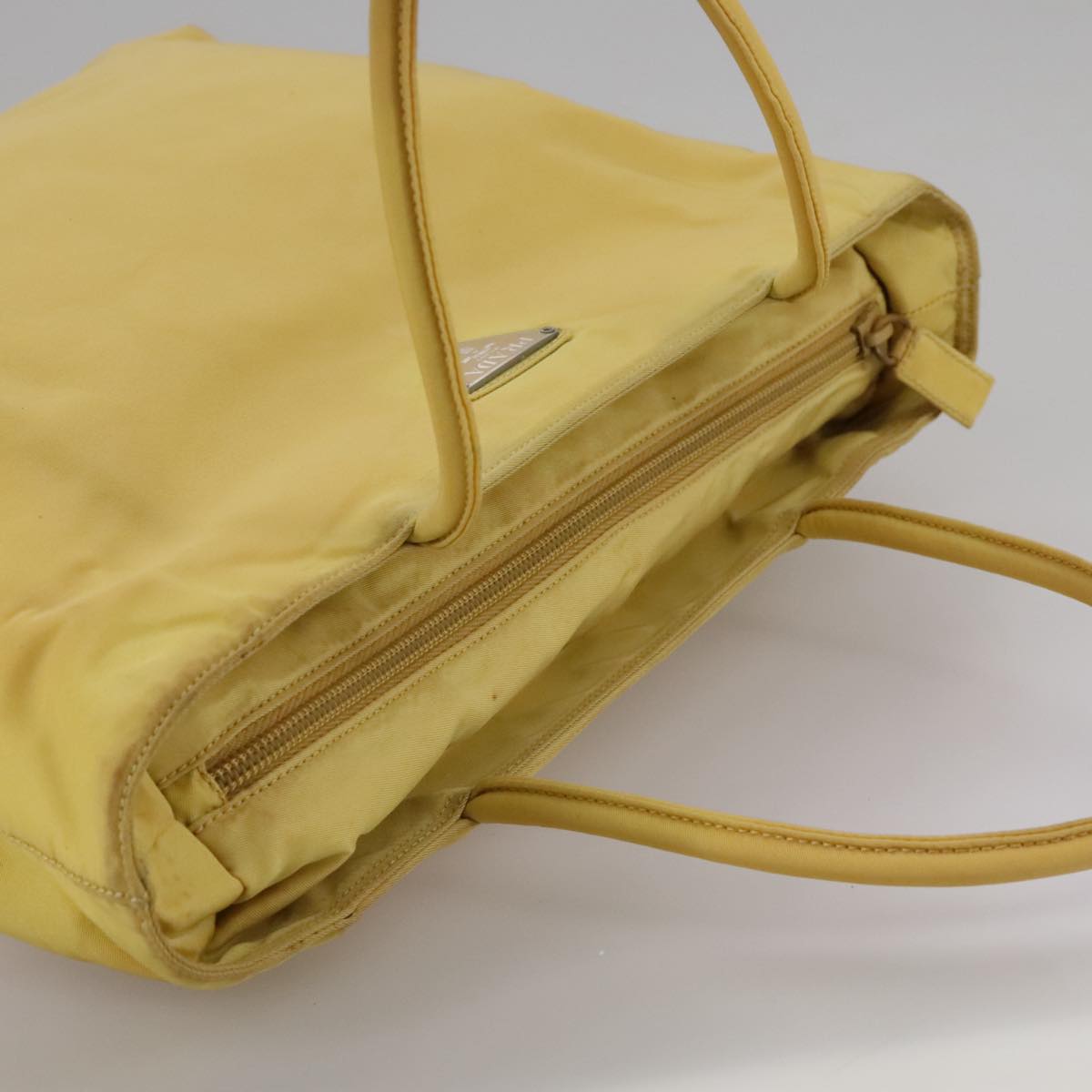 Prada Re-Nylon Yellow Metal Handbag (Pre-Owned)