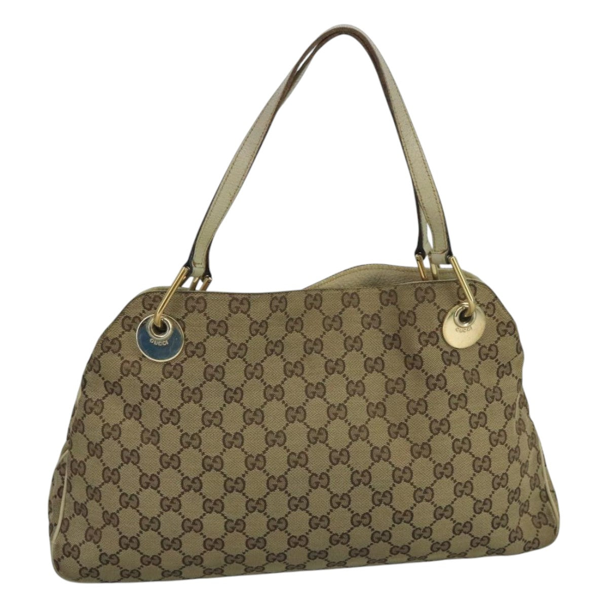 Gucci Gg Canvas Beige Canvas Tote Bag (Pre-Owned)