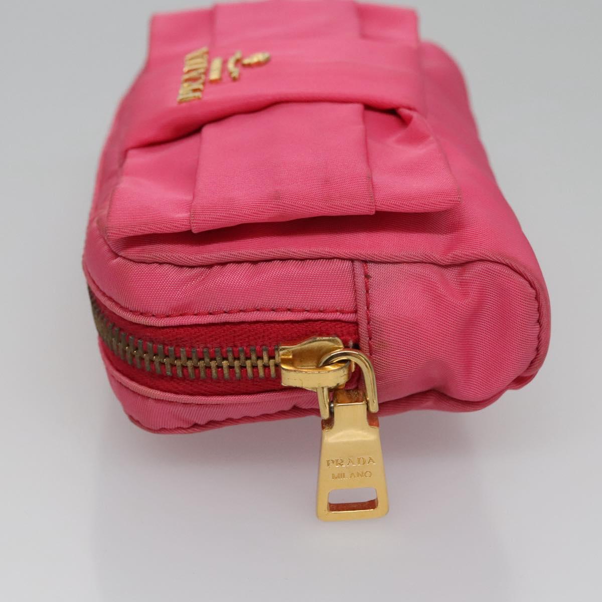 Prada Ribbon Pink Synthetic Clutch Bag (Pre-Owned)